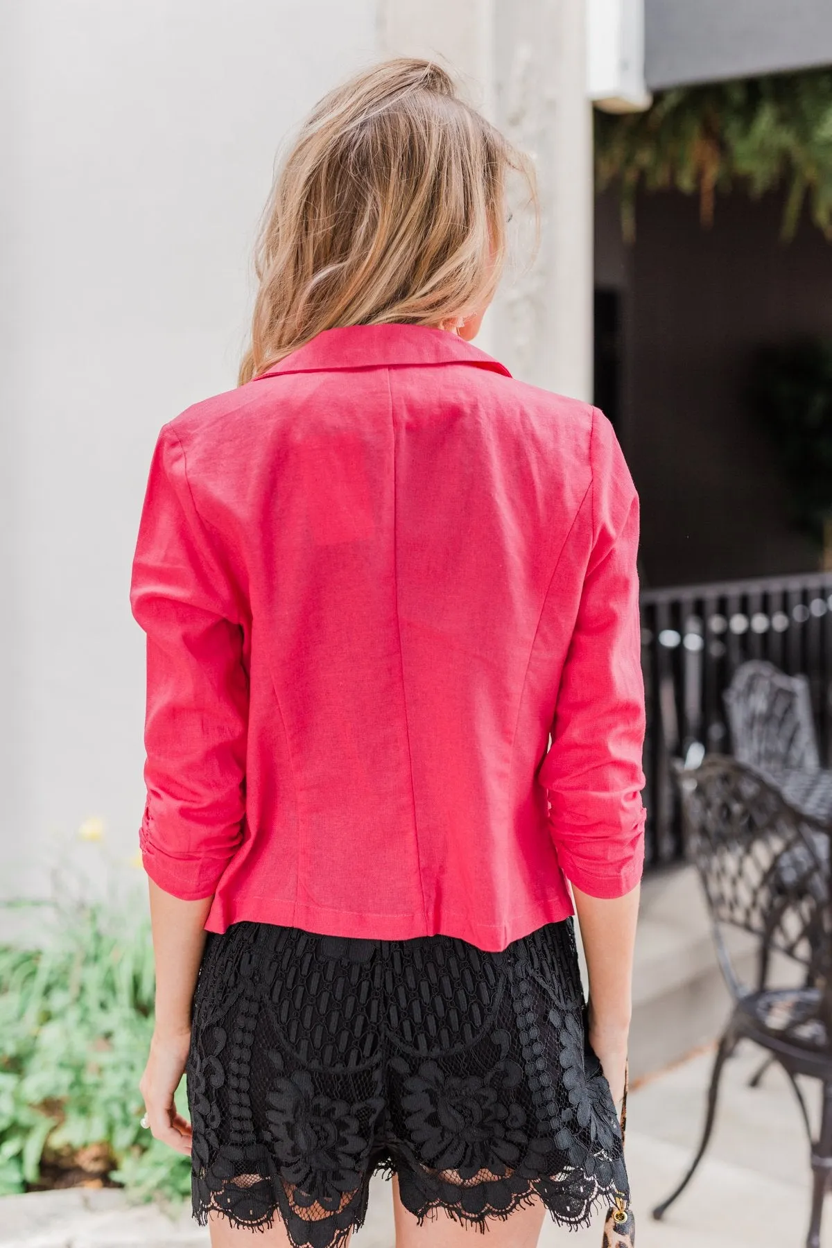 C'est Toi Classic Casual Blazer- Bright Pink