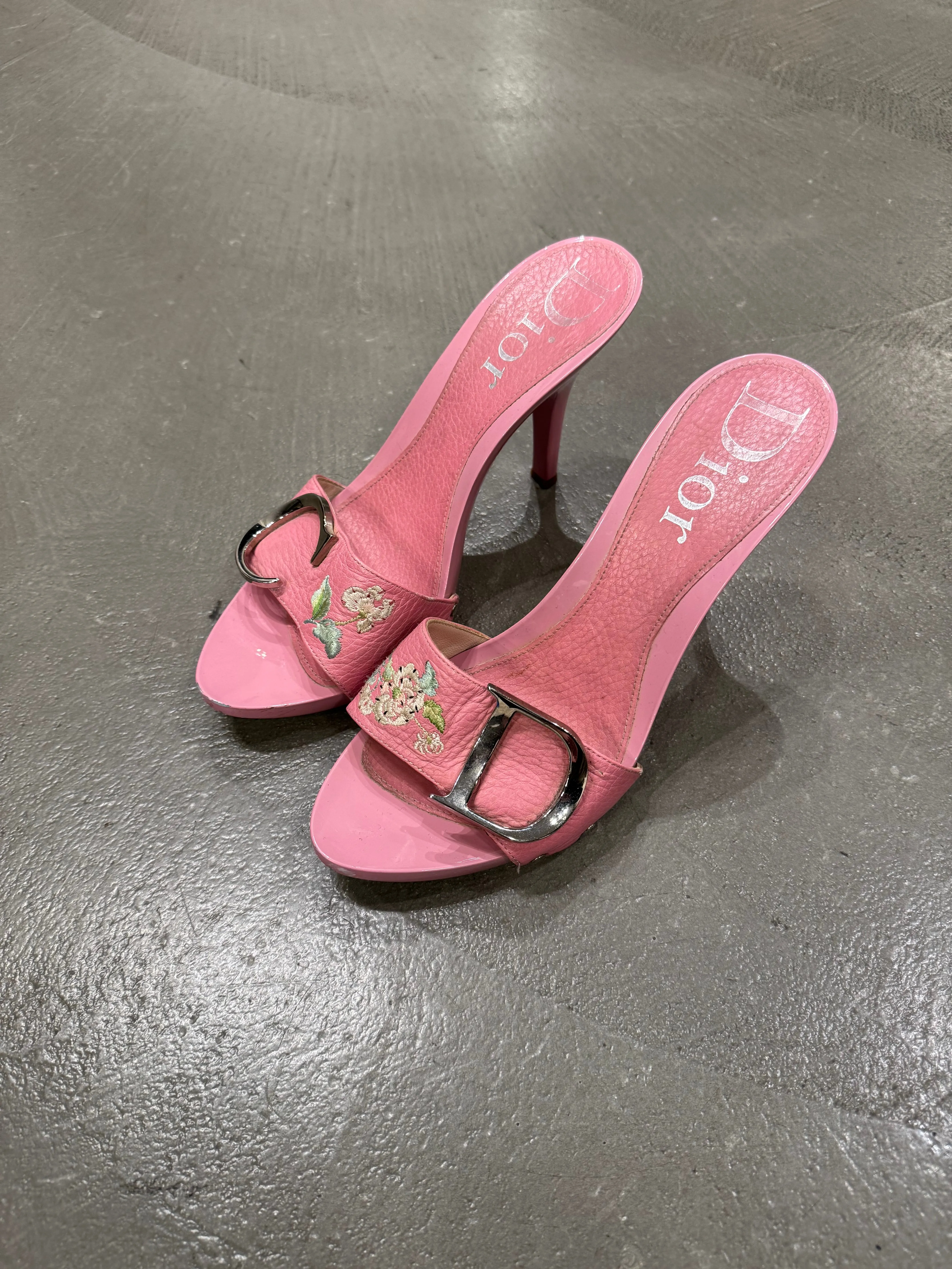 Christian Dior by John Galliano flowers logo sandals