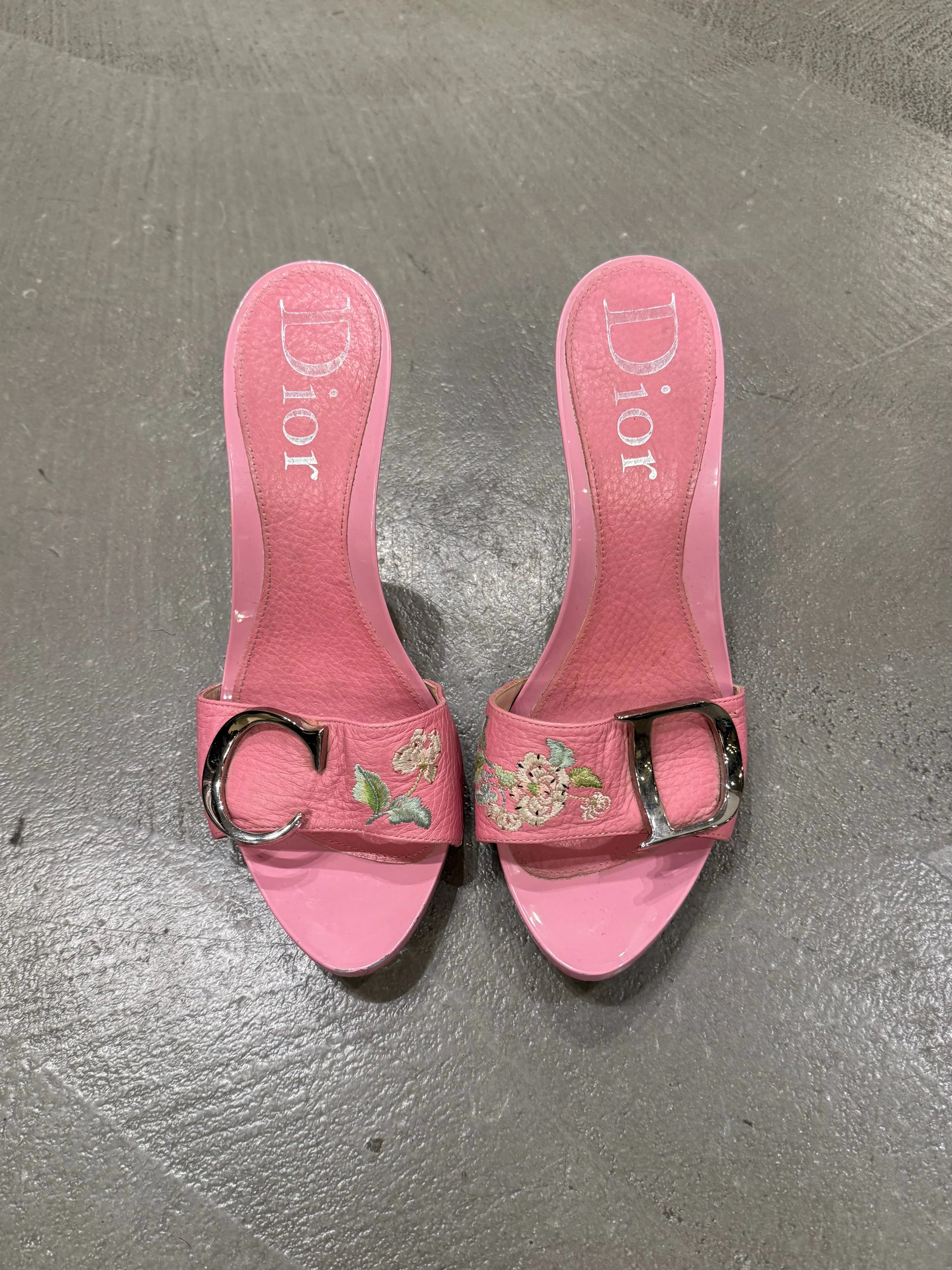 Christian Dior by John Galliano flowers logo sandals