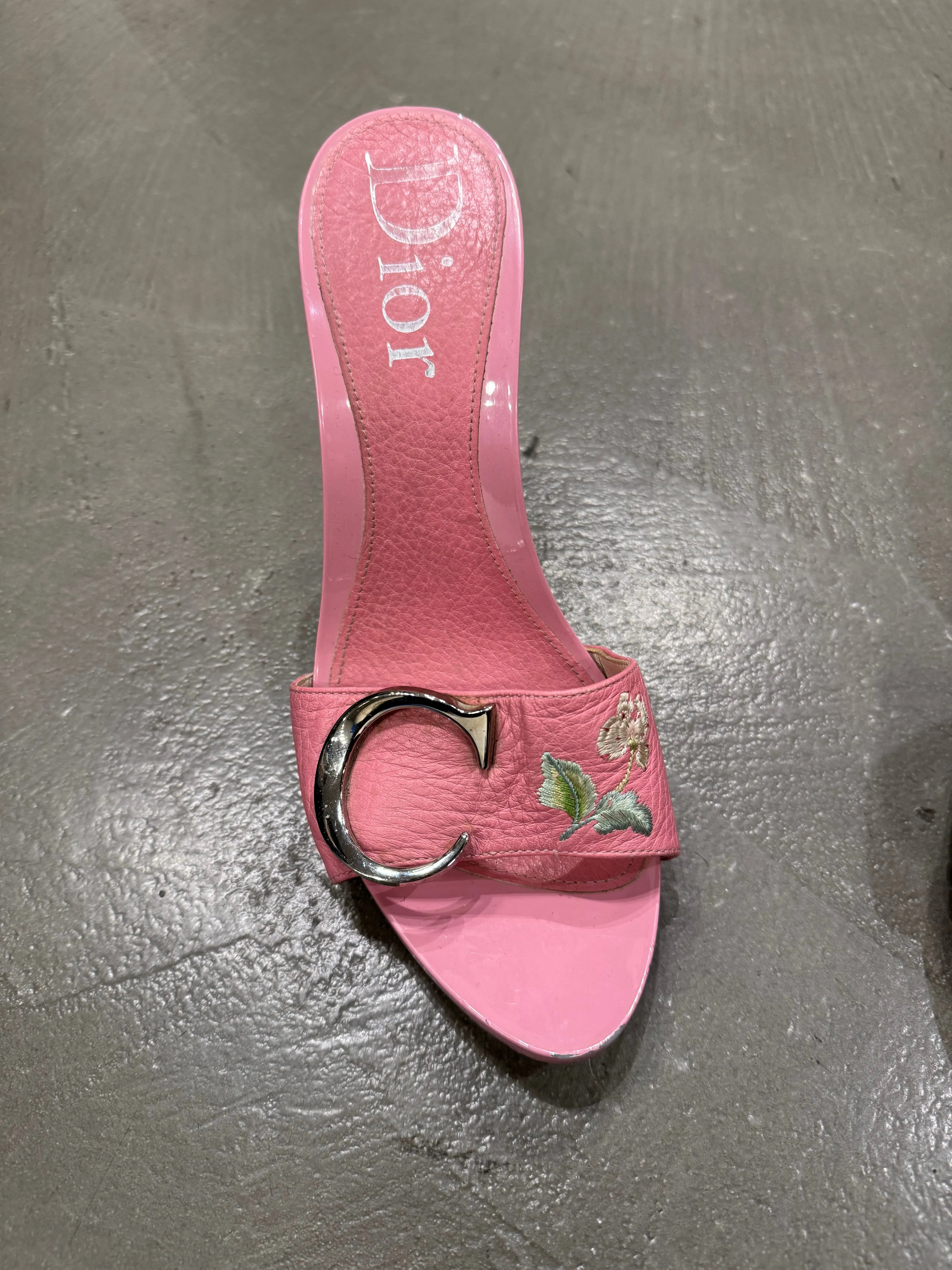 Christian Dior by John Galliano flowers logo sandals