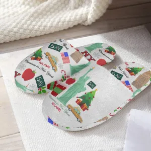 Classic Cotton Slippers 'Christmas in New York'