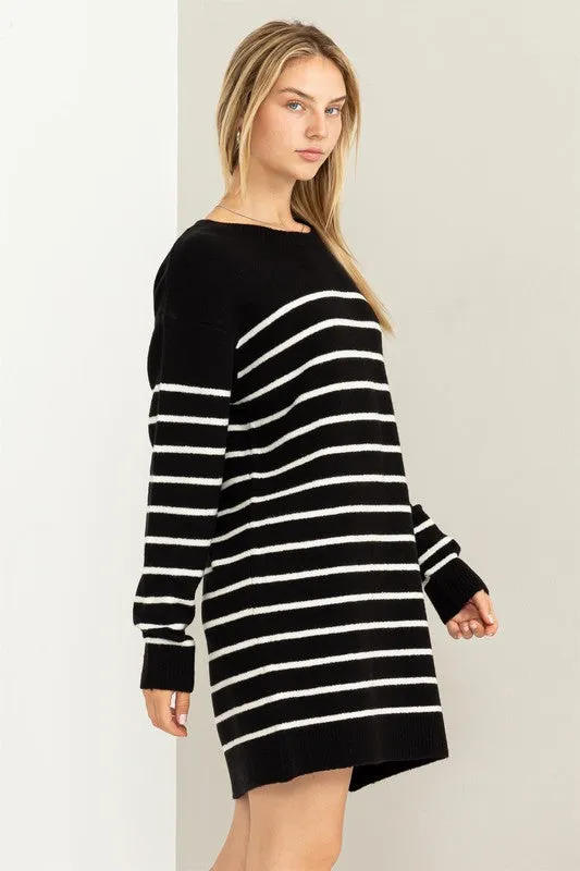 Classic Stripe Sweater Dress