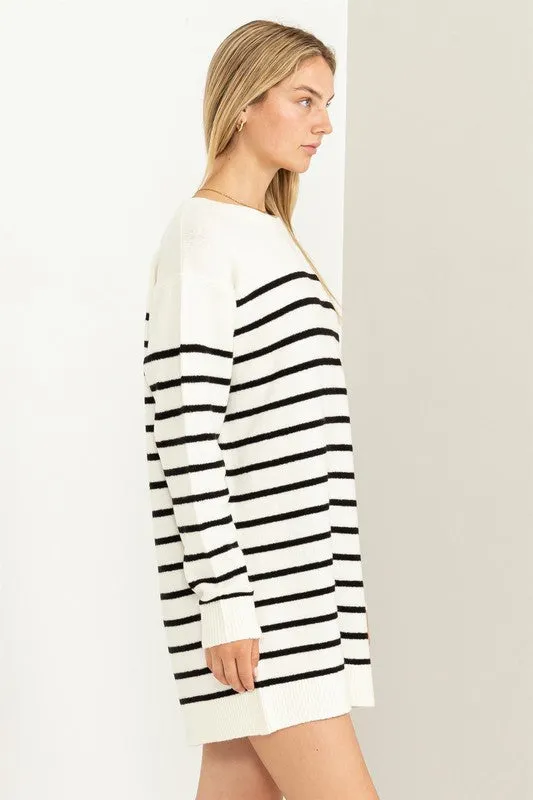 Classic Stripe Sweater Dress