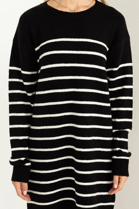 Classic Stripe Sweater Dress