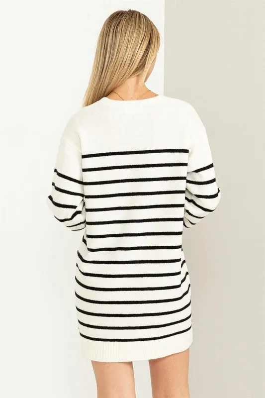 Classic Stripe Sweater Dress