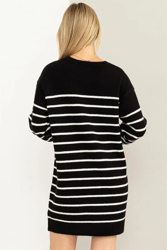 Classic Stripe Sweater Dress