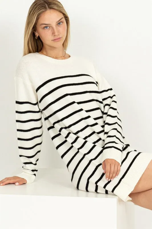 Classic Stripe Sweater Dress