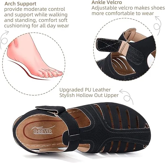 Closed Toe Wedge Sandals