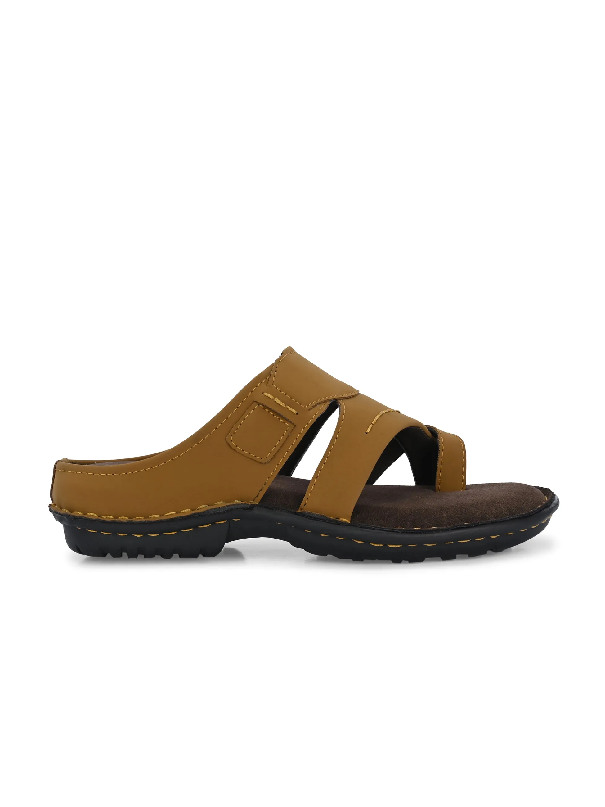 Cognac Leather Thong Sandal
