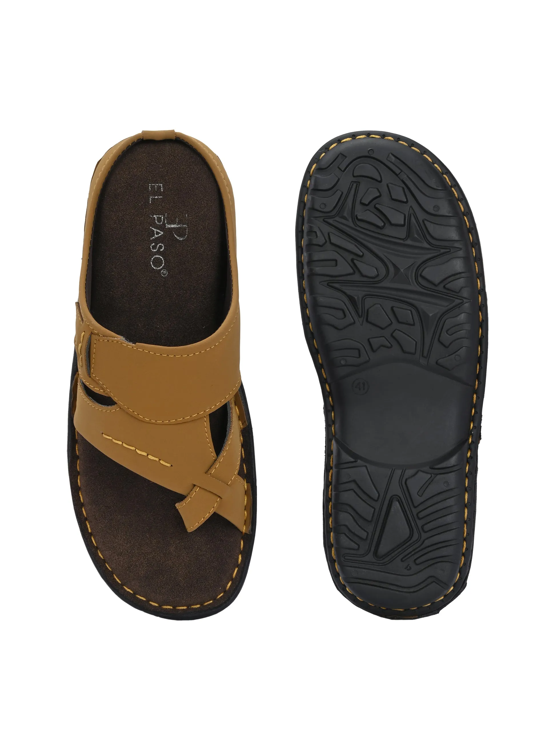 Cognac Leather Thong Sandal