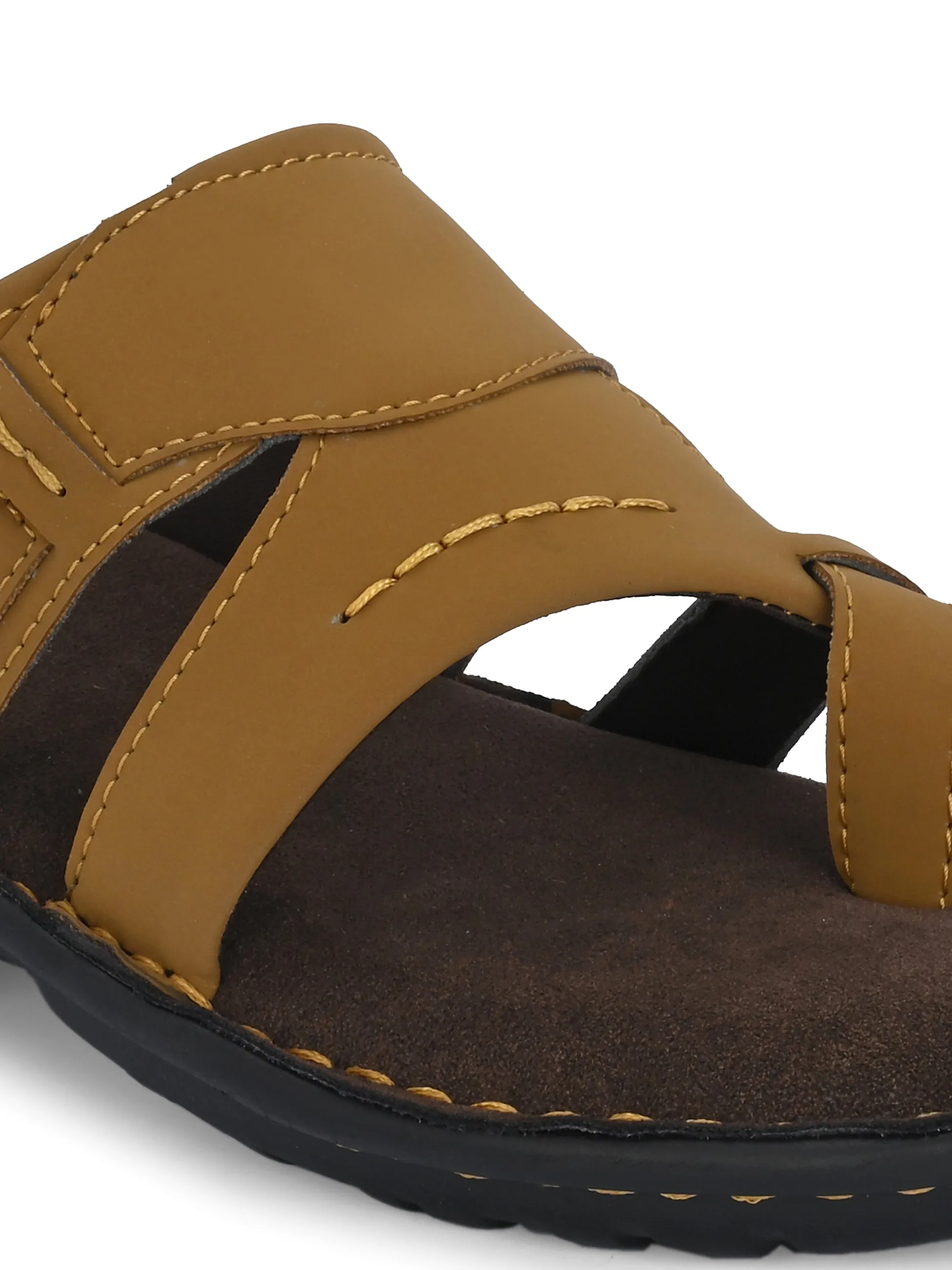 Cognac Leather Thong Sandal
