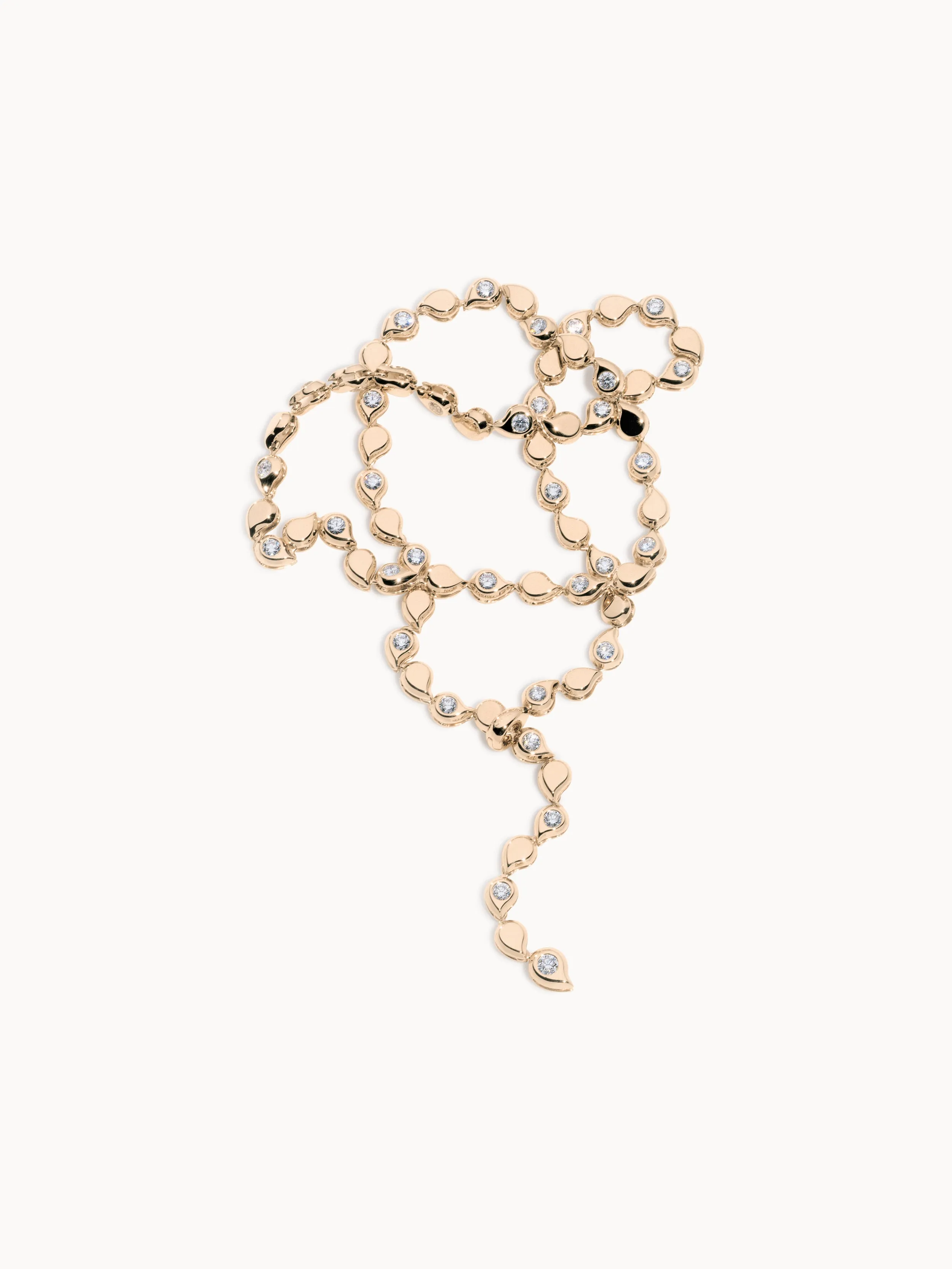 Collier SNOWFLAKES Rivière Classic alternating 18K rose gold