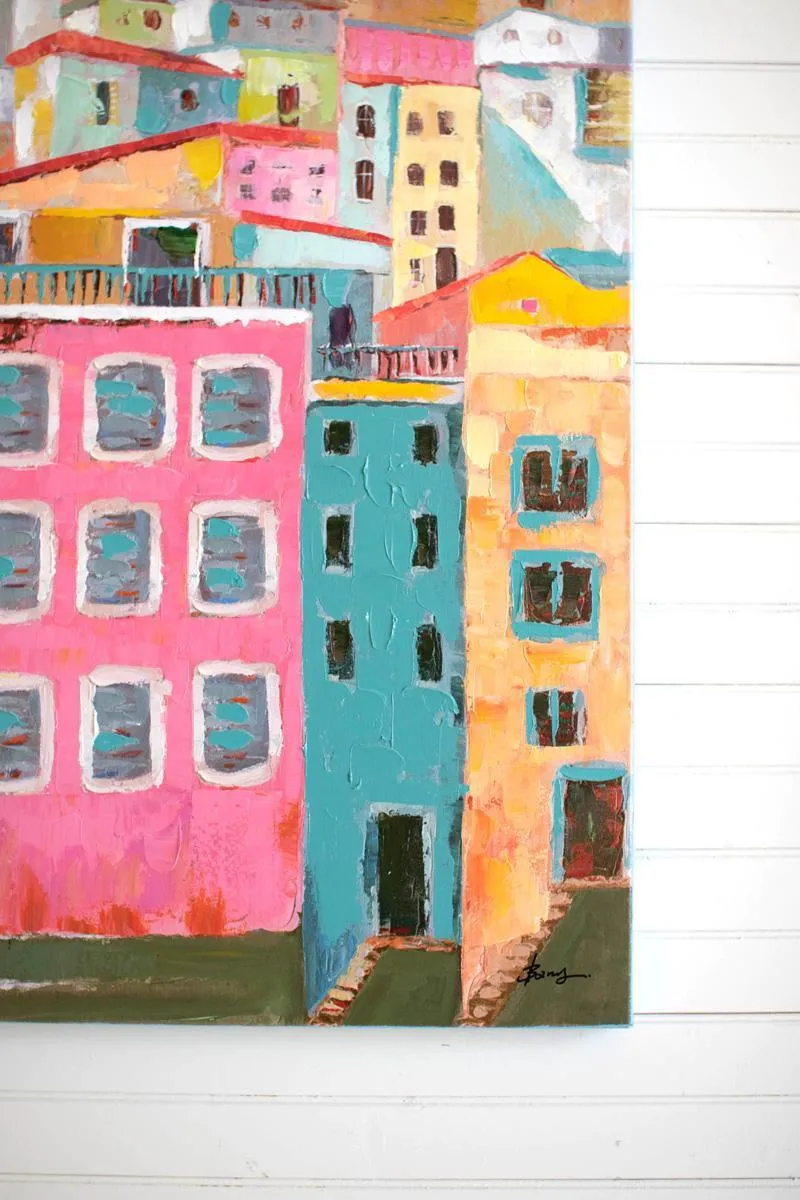 Colorful Houses Oil Painting