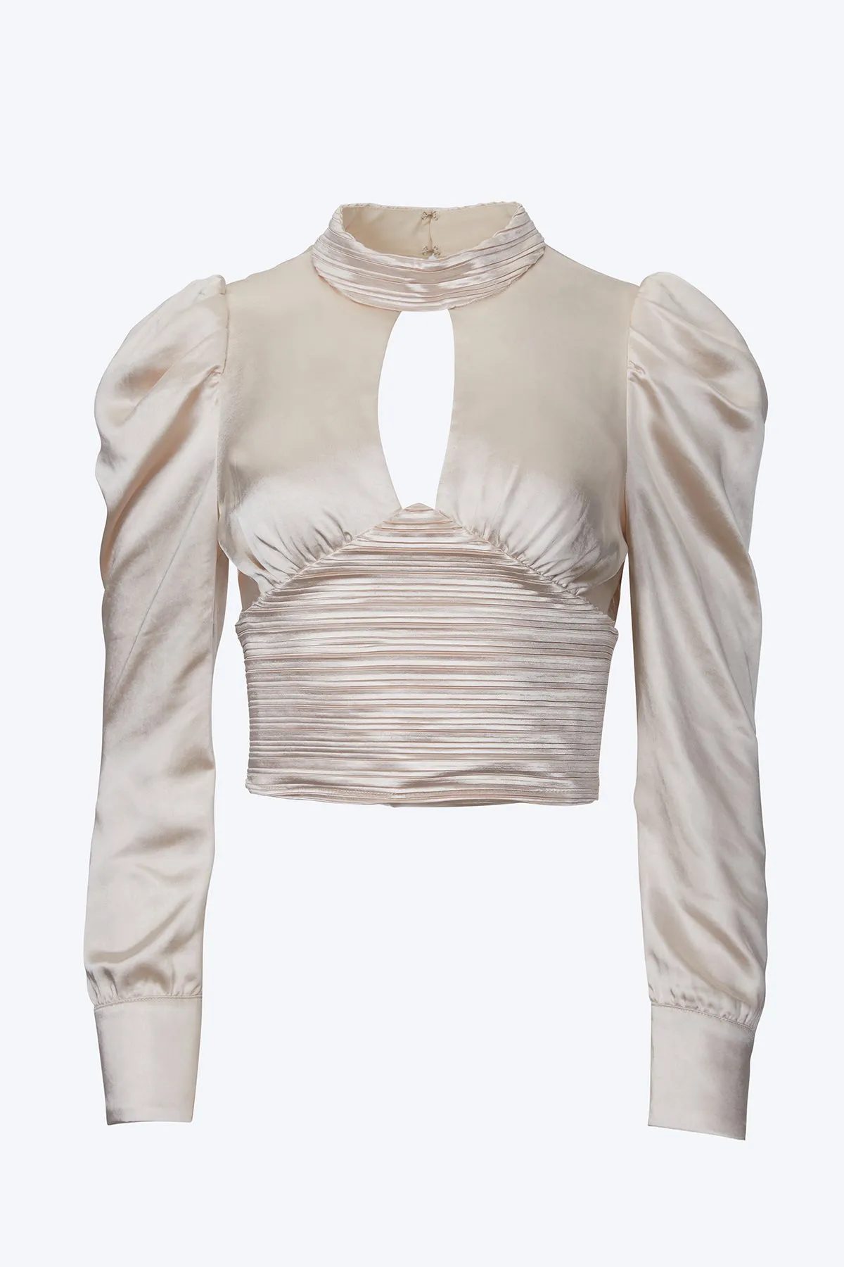 CORA CUTOUT OPEN-BACK SATEEN TOP