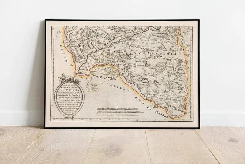 Cordoba Map Print| Canvas Print Wall Art