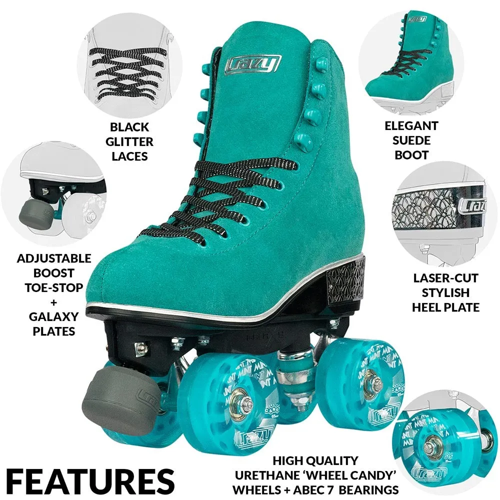 Crazy Evoke Suede Roller Skates Teal