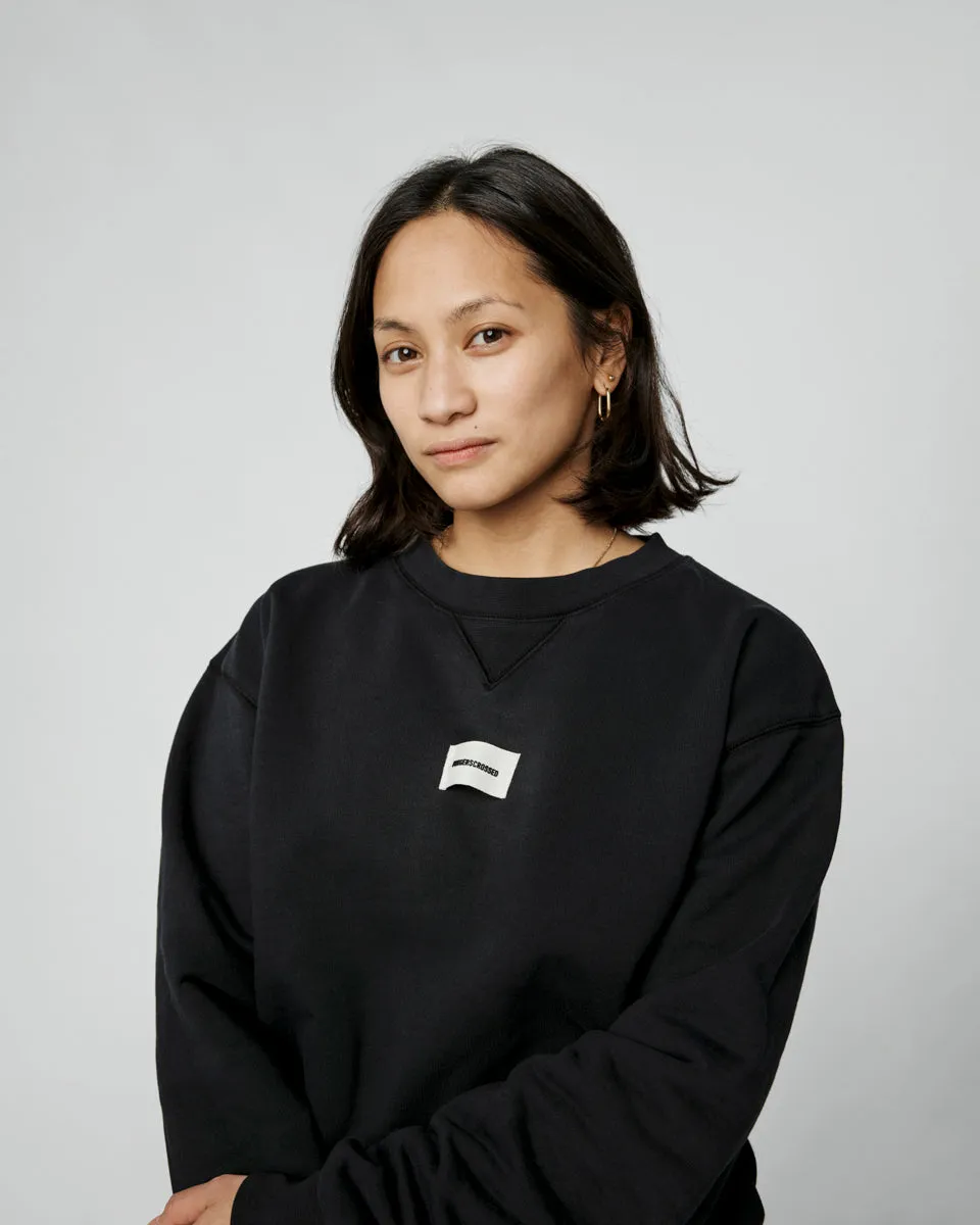 #CREW NECK CLASSIC LOGO BLACK