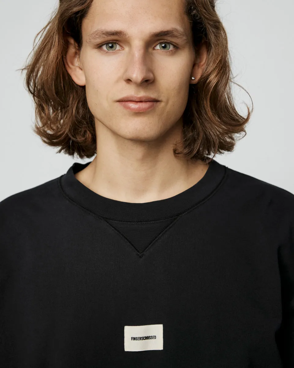 #CREW NECK CLASSIC LOGO BLACK