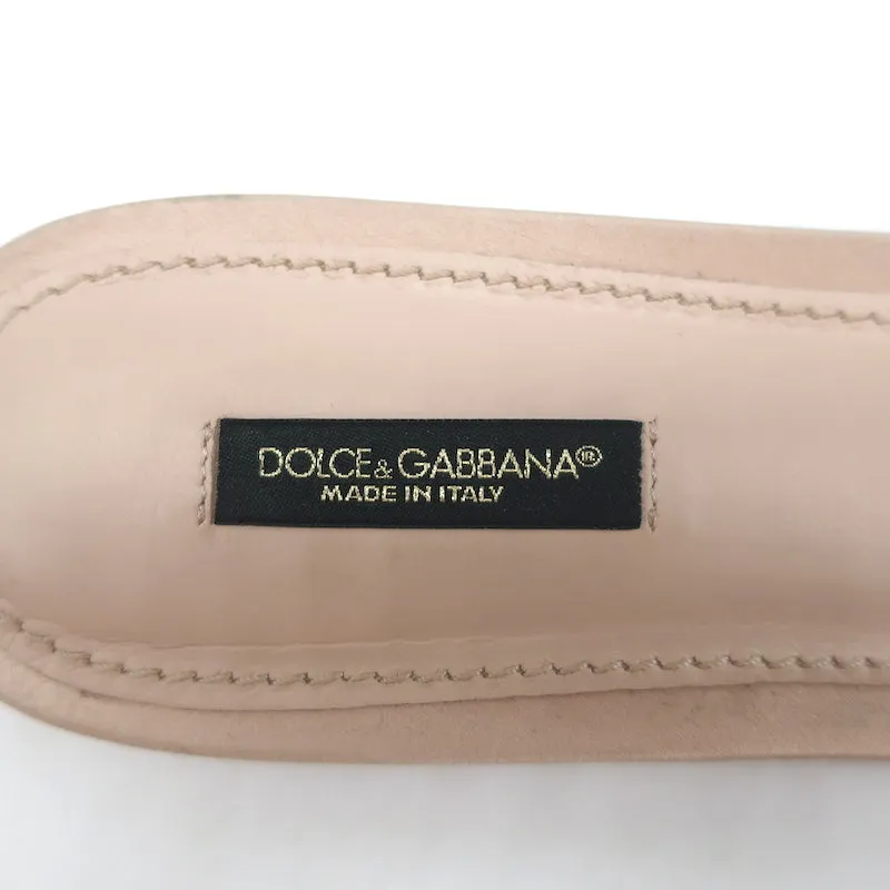Dolce & Gabbana Brooch Slides Blush Lace & Satin Size 41 Open Toe Sandals