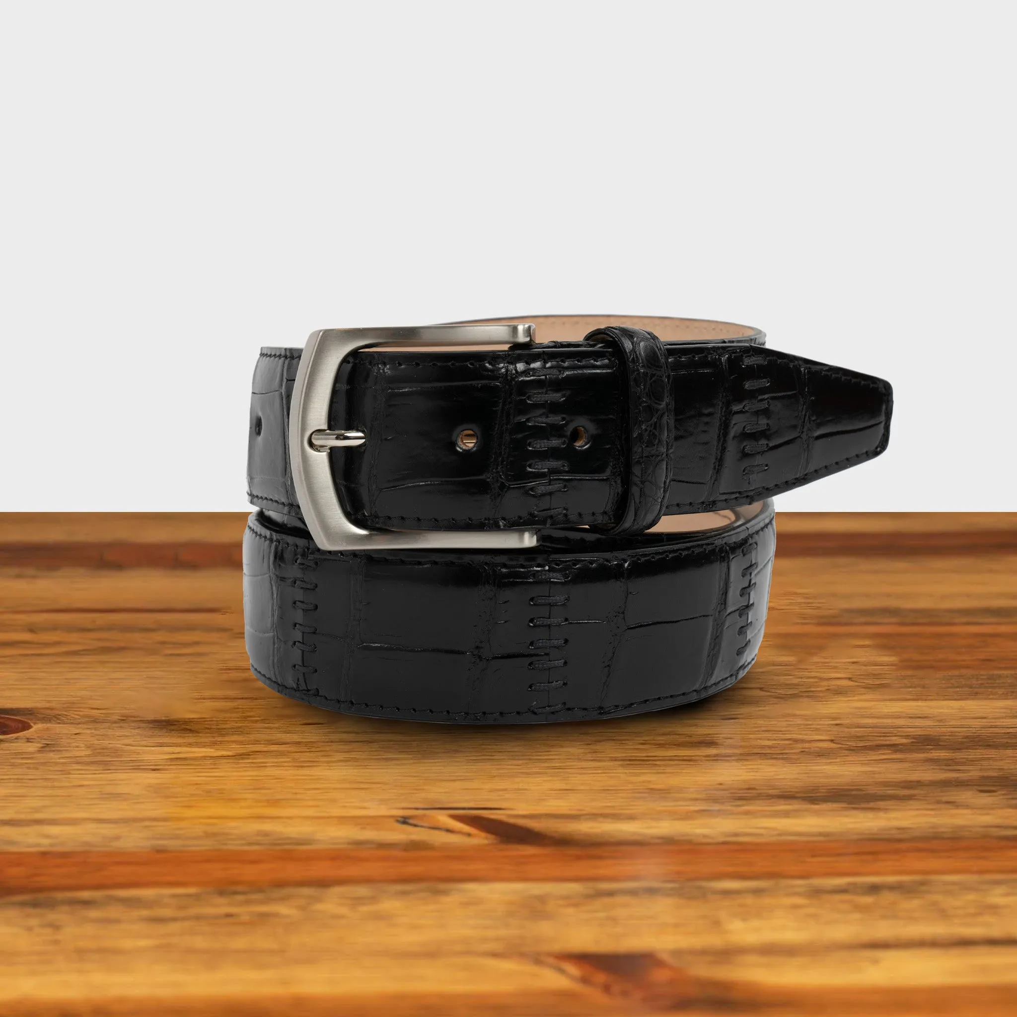 ETNA Calzoleria Toscana Genuine Stitched Crocodile Belt
