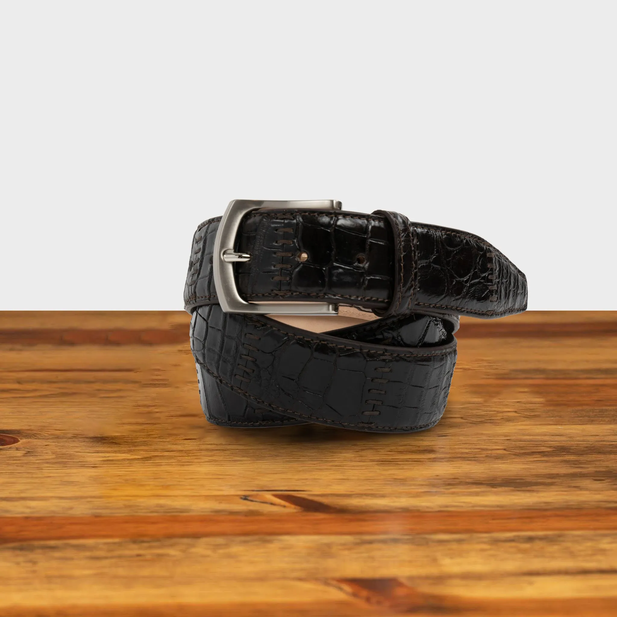 ETNA Calzoleria Toscana Genuine Stitched Crocodile Belt