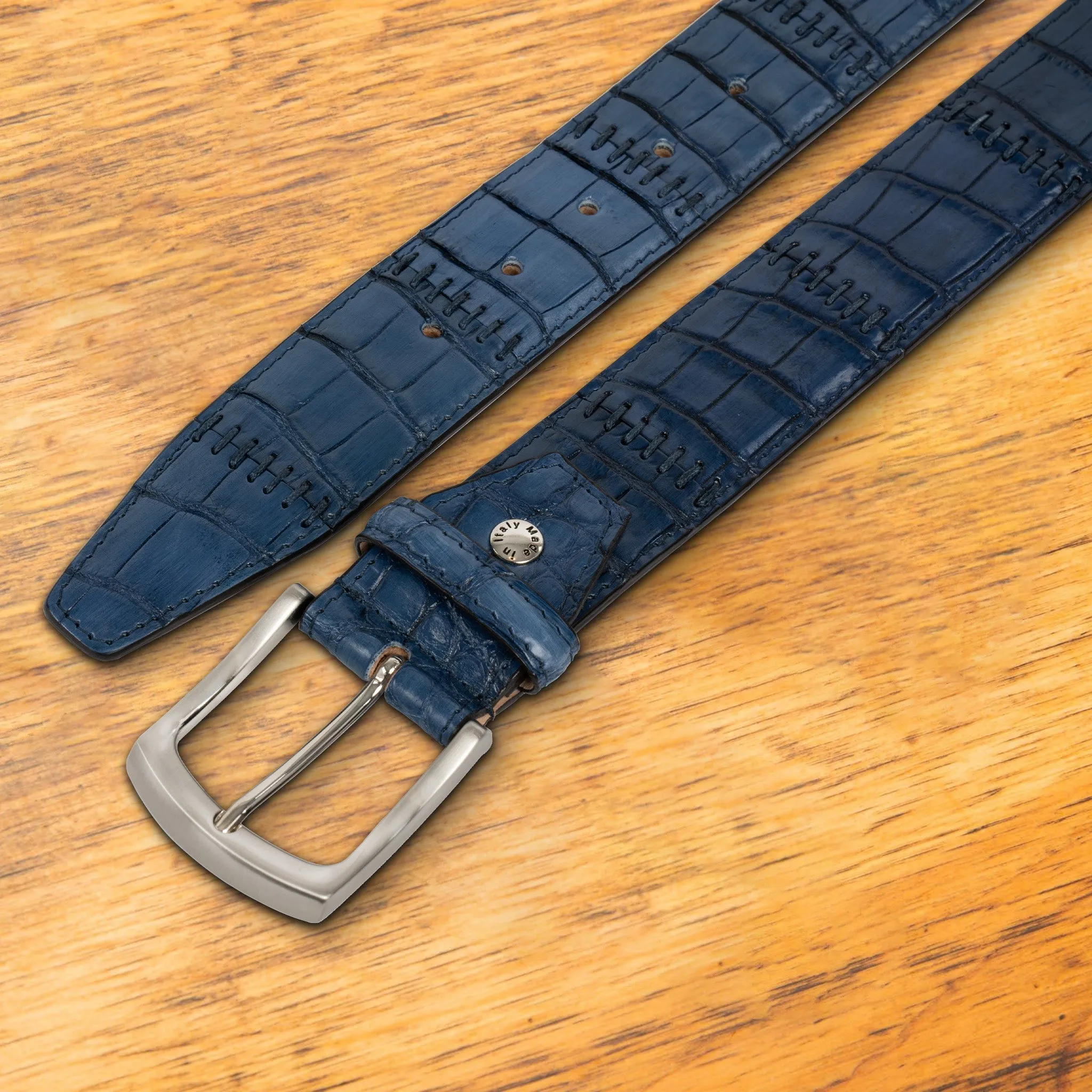 ETNA Calzoleria Toscana Genuine Stitched Crocodile Belt
