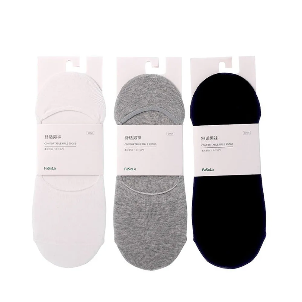 FaSoLa Men's Cotton No-Show Socks - Black, 1 Pair