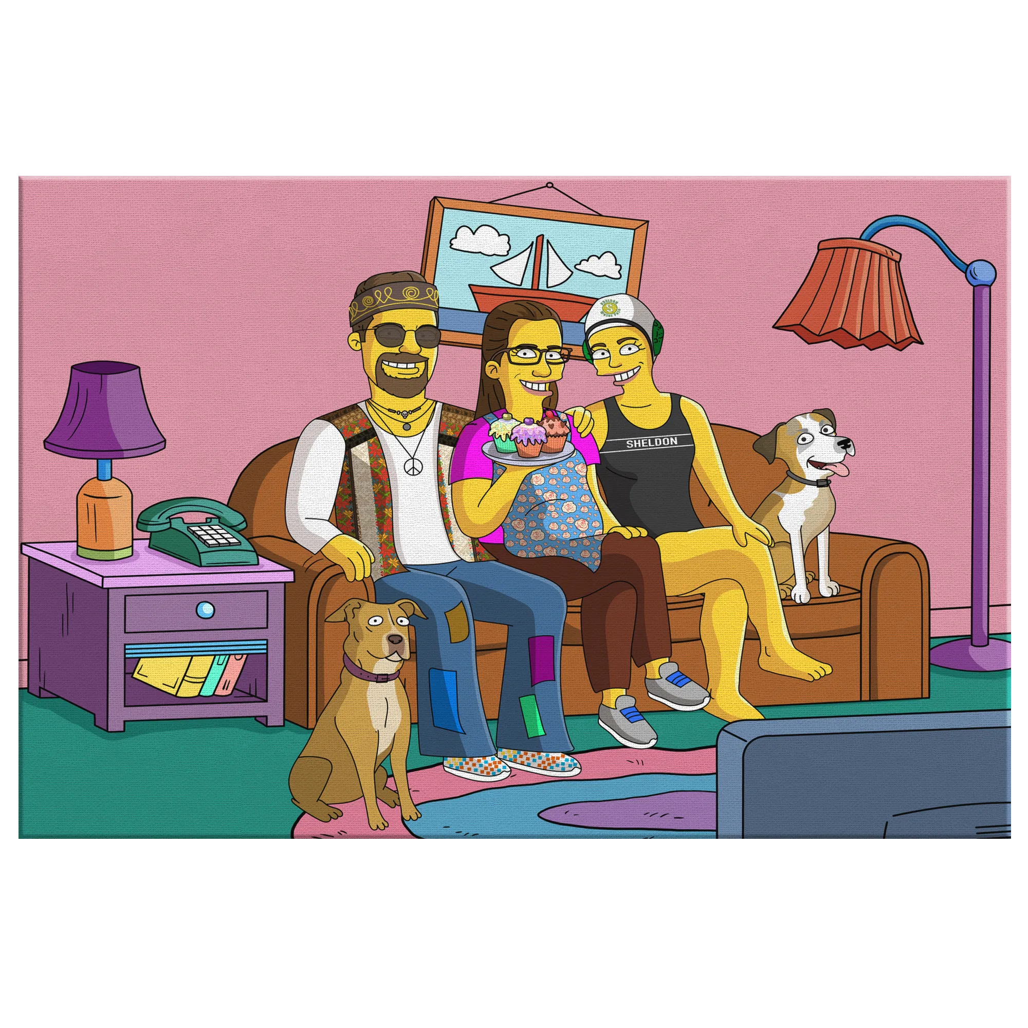 Ferris Family Christmas Portrait - Simpsons