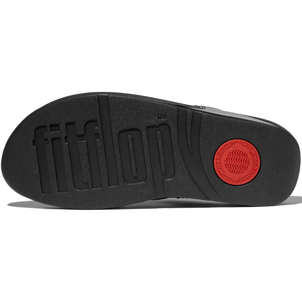 FitFlop Lulu Crystal-Mix Toe-Post All Black Sandals