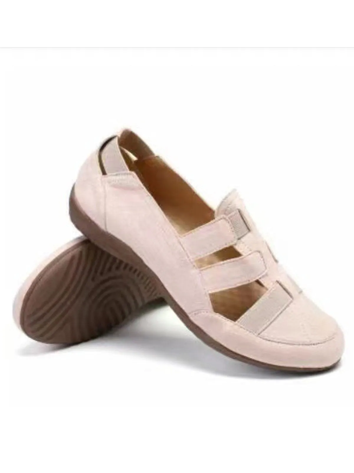 Flat Hollow Elastic Strap Soft Sole Lightweight Sandals