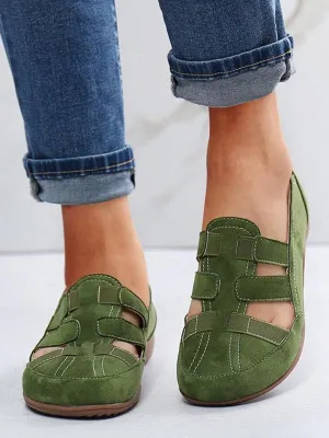 Flat Hollow Elastic Strap Soft Sole Lightweight Sandals