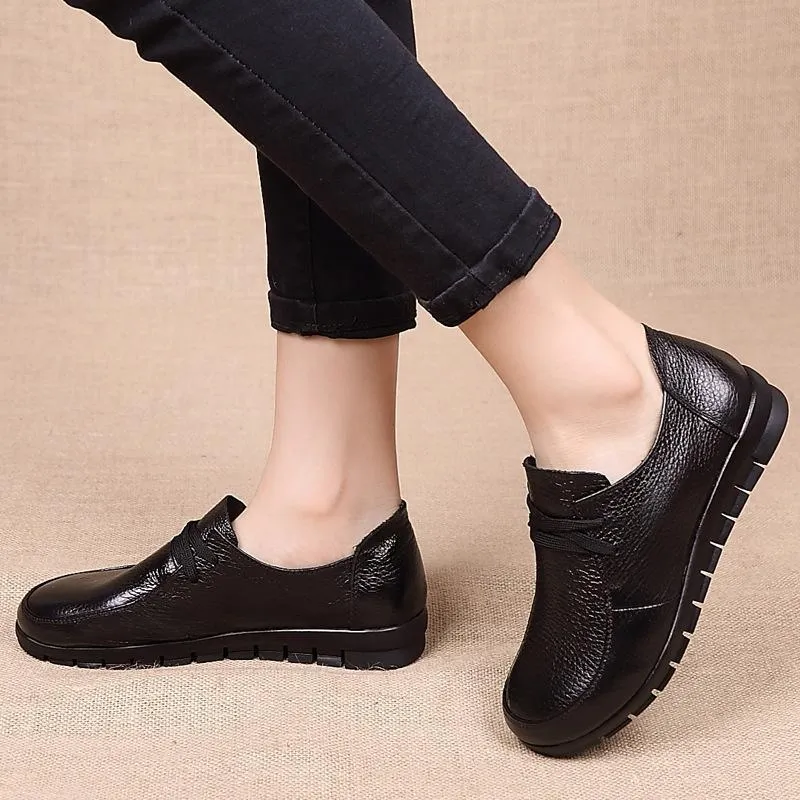 Flat Shoes Women Ladies Moccasins Soft Genuine Leather Shoes