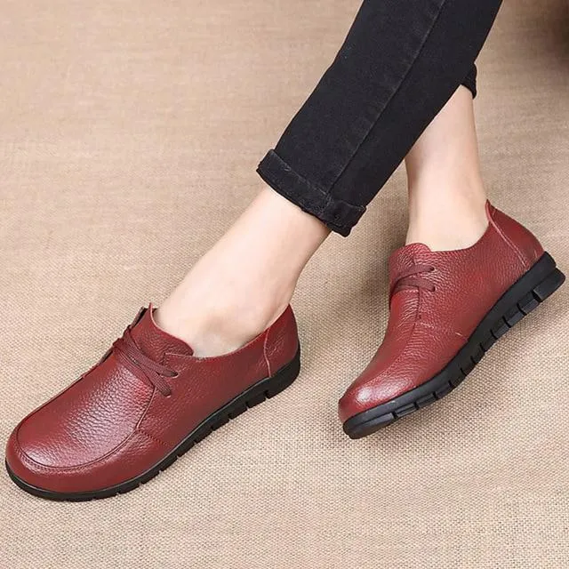 Flat Shoes Women Ladies Moccasins Soft Genuine Leather Shoes