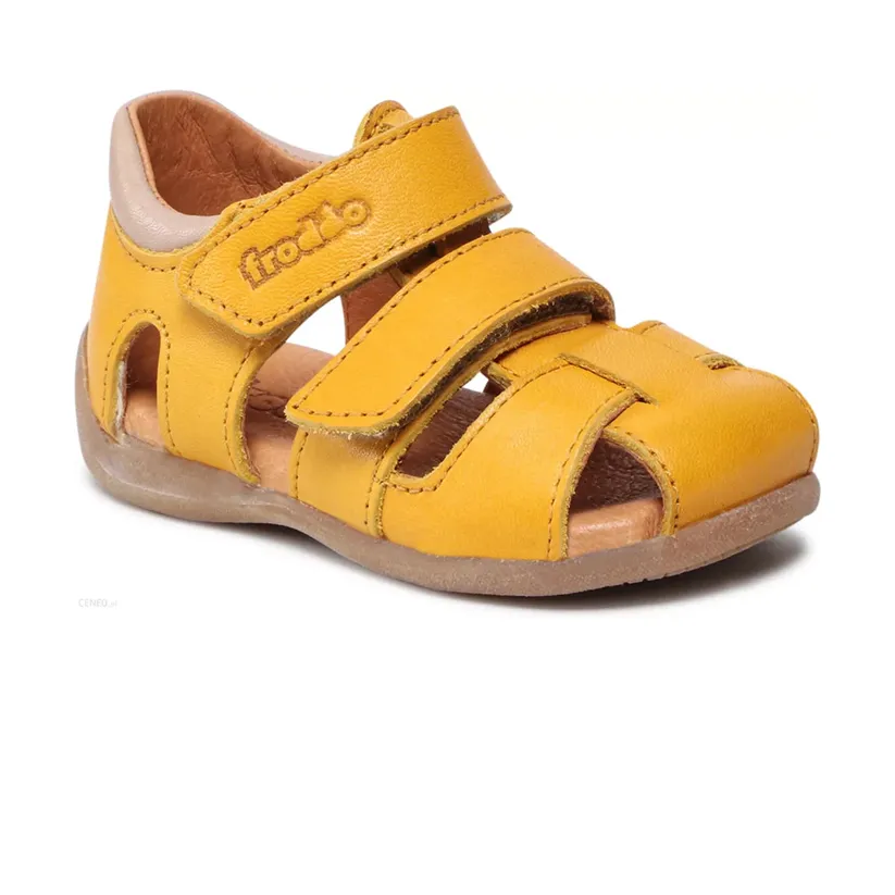 Froddo Leather Closed Toe Sandal In Dark Yellow