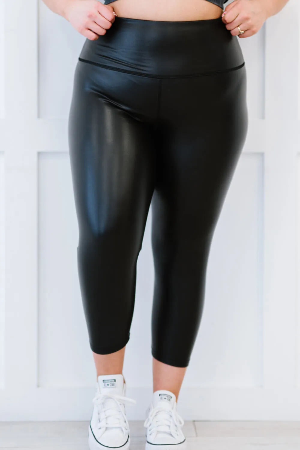 Full Size Out of Time Faux Leather Leggings