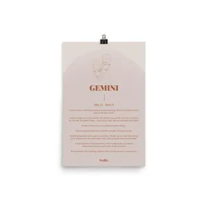 Gemini Zodiac Poster