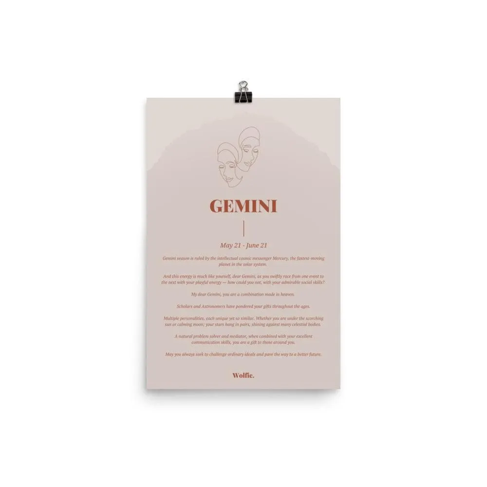 Gemini Zodiac Poster