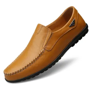 Genuine Leather Men Casual Shoes Mens Loafers Moccasins Breathable Slip