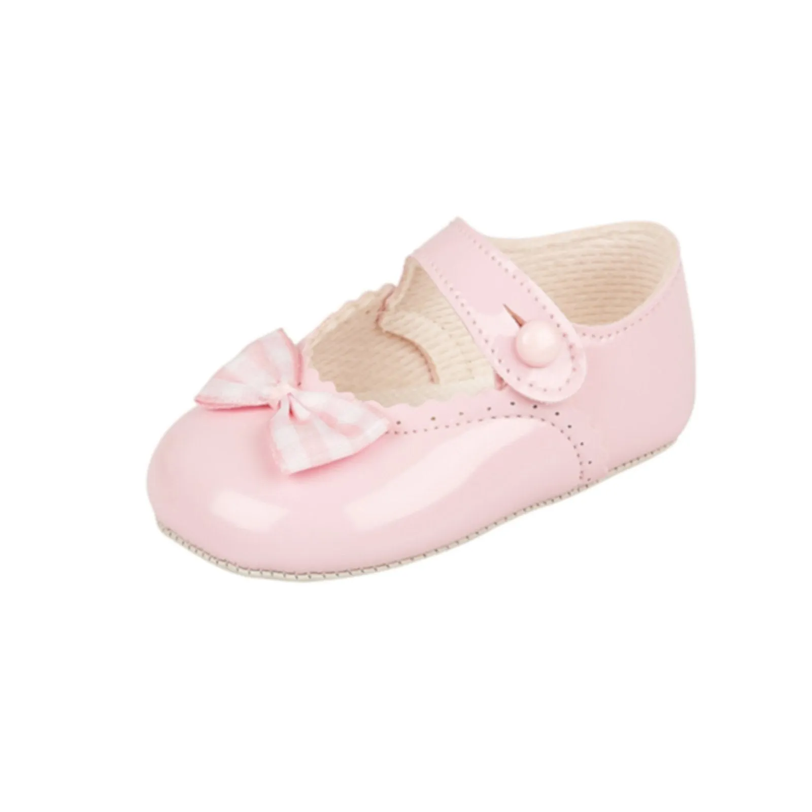 Girls Gingham Bow Shoes