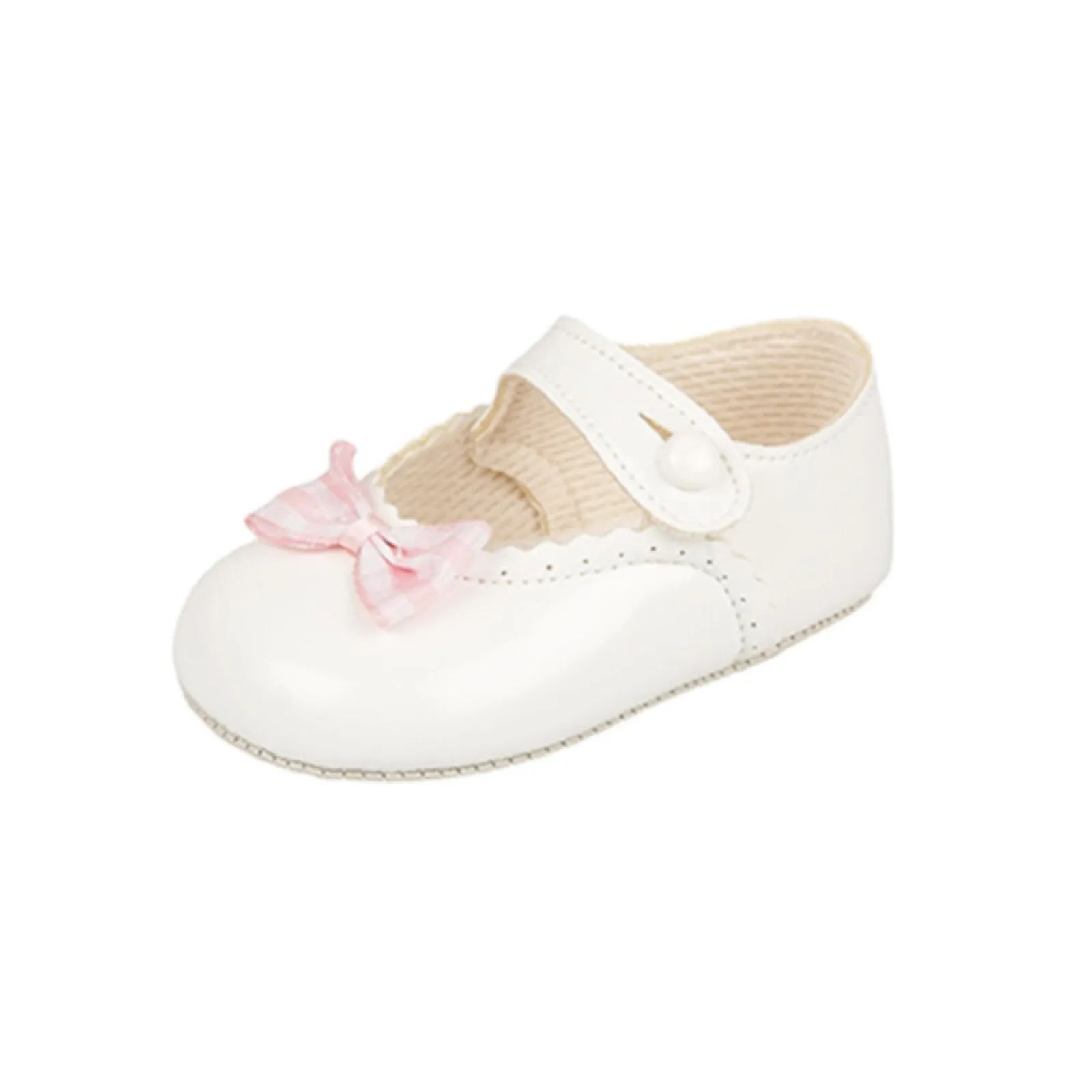 Girls Gingham Bow Shoes