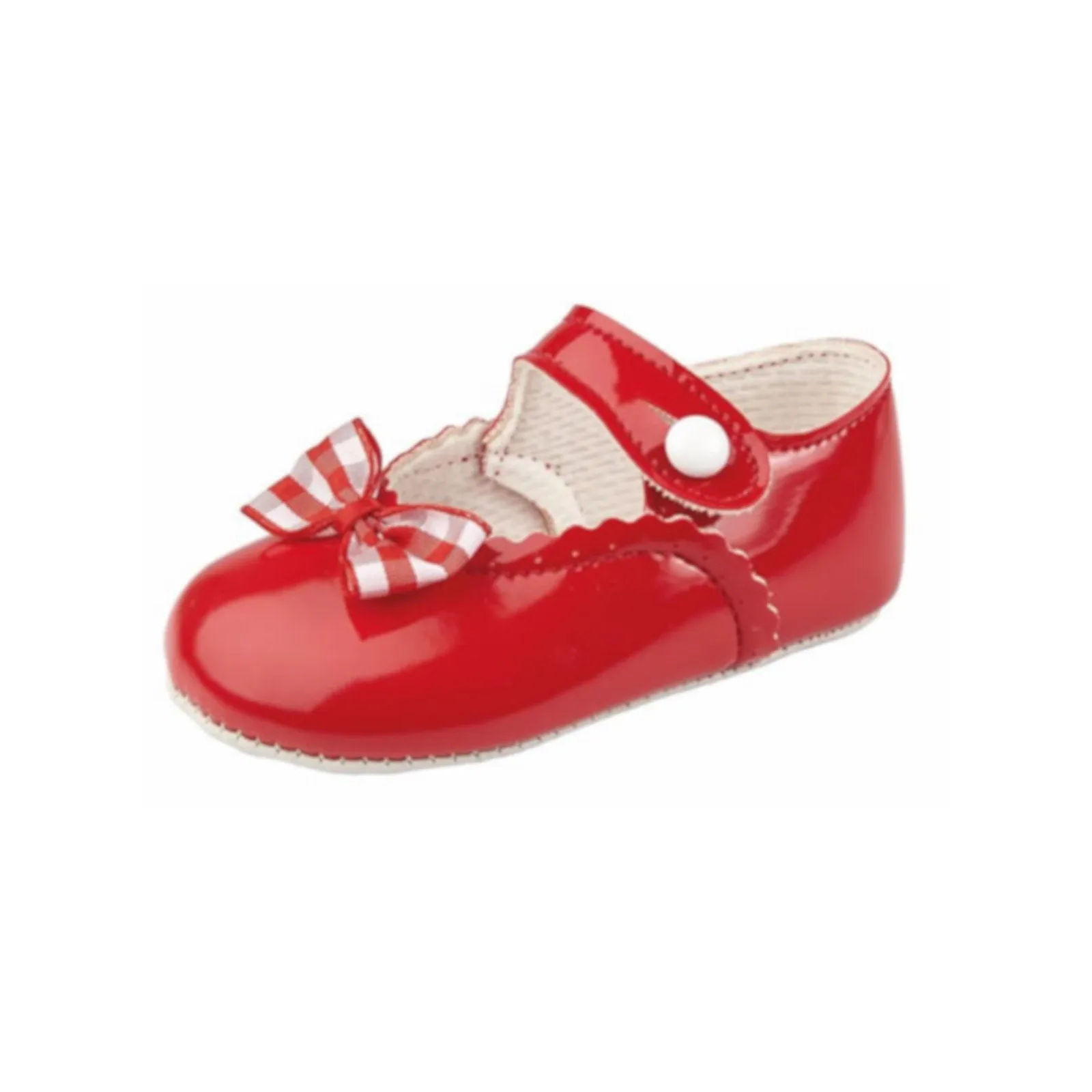 Girls Gingham Bow Shoes