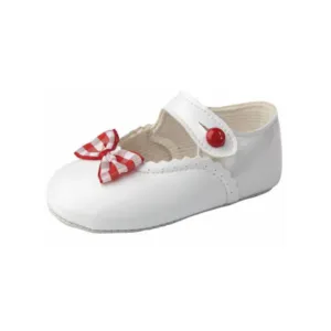Girls Gingham Bow Shoes