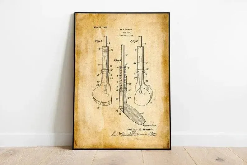 Golf Club Patent Print| Framed Art Print
