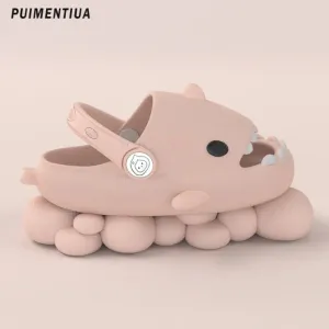 Gradient Cute Shark Shape Cartoon Children's Slippers Trend New Children's Sandals Outdoor Fashion Boys and Girls' Beach Shoes