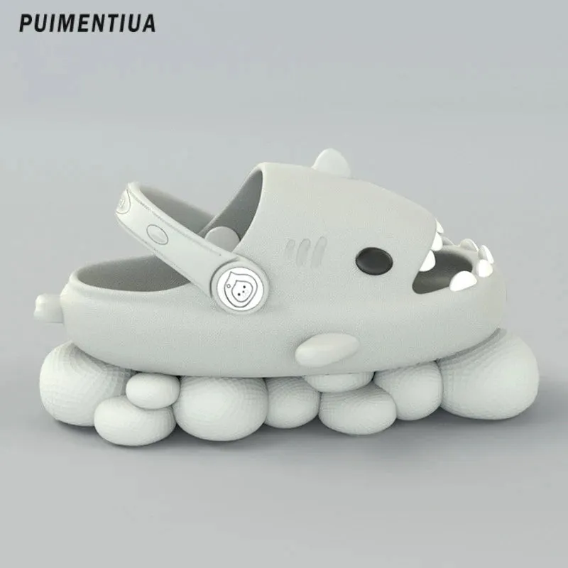 Gradient Cute Shark Shape Cartoon Children's Slippers Trend New Children's Sandals Outdoor Fashion Boys and Girls' Beach Shoes