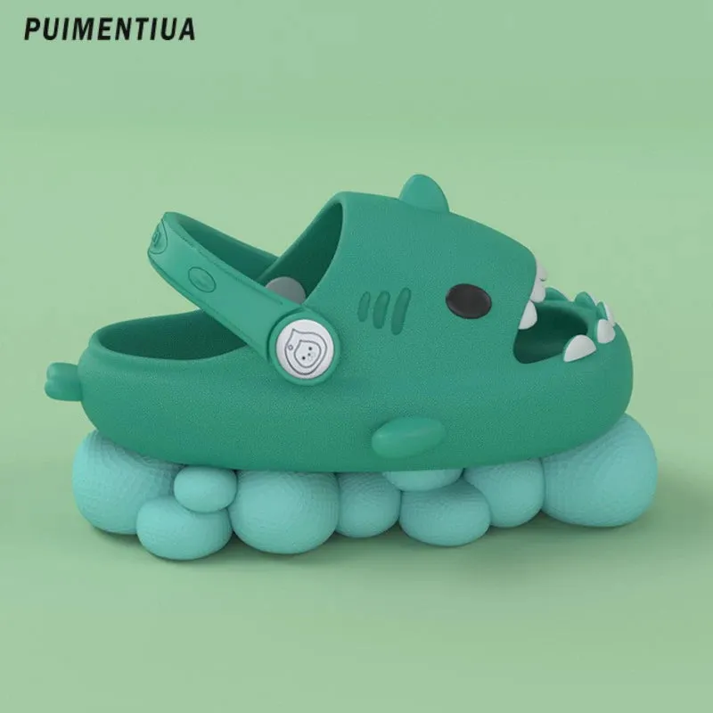 Gradient Cute Shark Shape Cartoon Children's Slippers Trend New Children's Sandals Outdoor Fashion Boys and Girls' Beach Shoes