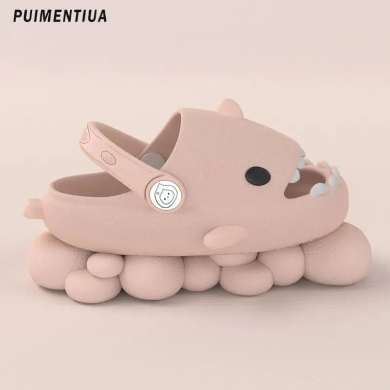 Gradient Cute Shark Shape Cartoon Children's Slippers Trend New Children's Sandals Outdoor Fashion Boys and Girls' Beach Shoes