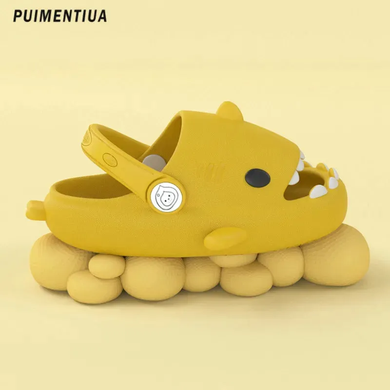 Gradient Cute Shark Shape Cartoon Children's Slippers Trend New Children's Sandals Outdoor Fashion Boys and Girls' Beach Shoes