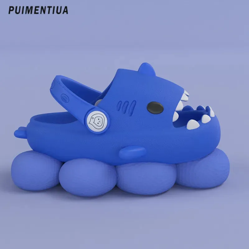 Gradient Cute Shark Shape Cartoon Children's Slippers Trend New Children's Sandals Outdoor Fashion Boys and Girls' Beach Shoes