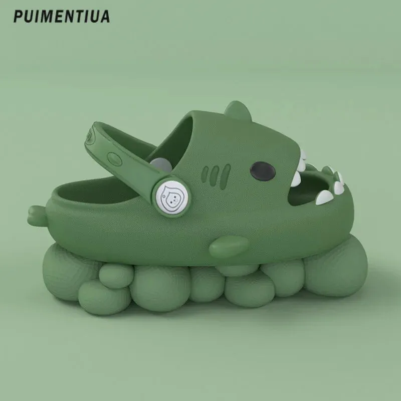 Gradient Cute Shark Shape Cartoon Children's Slippers Trend New Children's Sandals Outdoor Fashion Boys and Girls' Beach Shoes